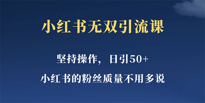 小红书无双课一天引50+女粉，不用做视频发视频，小白也很容易上手拿到结果网创吧-网创项目资源站-副业项目-创业项目-搞钱项目网创吧