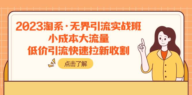 2023淘系·无界引流实战班：小成本大流量，低价引流快速拉新收割网创吧-网创项目资源站-副业项目-创业项目-搞钱项目网创吧