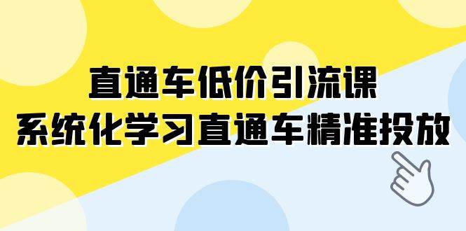 直通车-低价引流课，系统化学习直通车精准投放（14节课）网创吧-网创项目资源站-副业项目-创业项目-搞钱项目网创吧