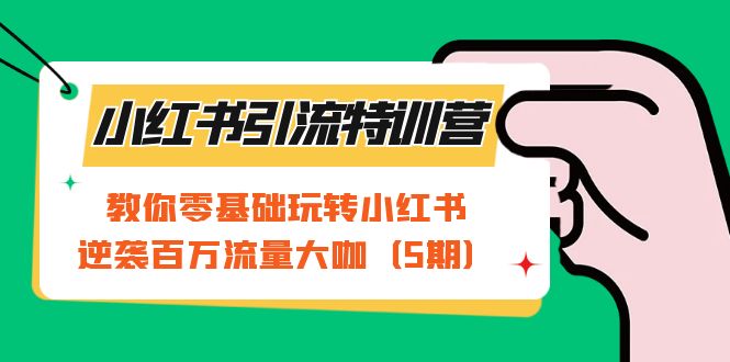 小红书引流特训营-第5期：教你零基础玩转小红书，逆袭百万流量大咖网创吧-网创项目资源站-副业项目-创业项目-搞钱项目网创吧