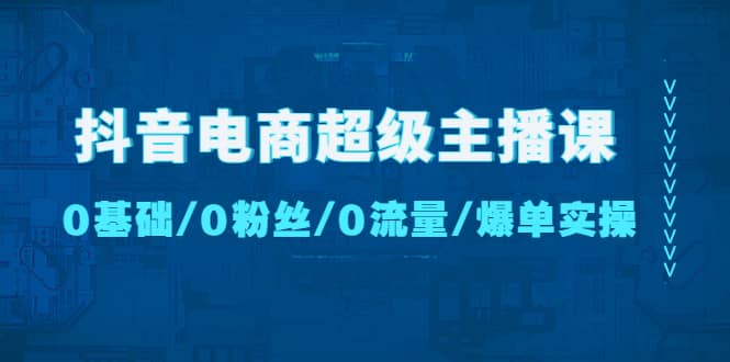 抖音电商超级主播课：0基础、0粉丝、0流量、爆单实操网创吧-网创项目资源站-副业项目-创业项目-搞钱项目网创吧