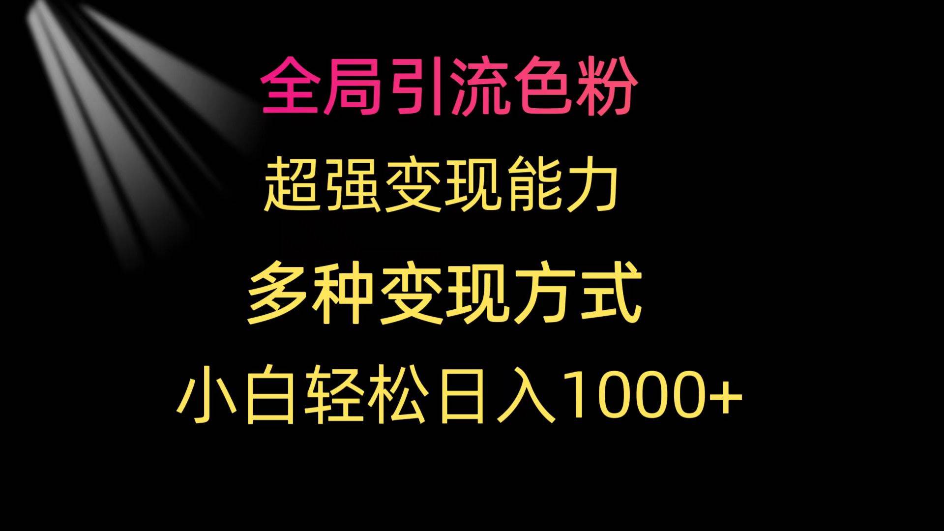 全局引流色粉 超强变现能力 多种变现方式 小白轻松日入1000+网创吧-网创项目资源站-副业项目-创业项目-搞钱项目网创吧