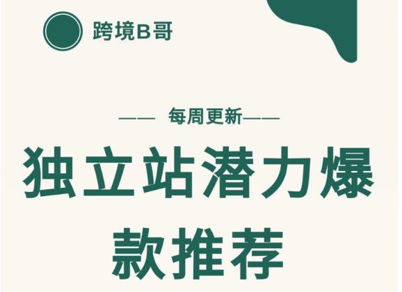 【跨境B哥】独立站潜力爆款选品推荐，测款出单率高达百分之80（每周更新）网创吧-网创项目资源站-副业项目-创业项目-搞钱项目网创吧