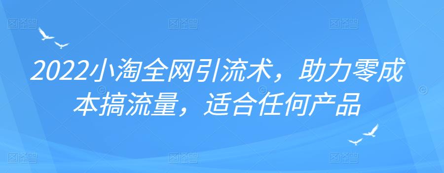 2022年小淘全网引流术，助力零成本搞流量，适合任何产品网创吧-网创项目资源站-副业项目-创业项目-搞钱项目网创吧