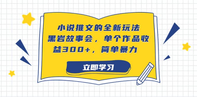 小说推文的全新玩法，黑岩故事会，单个作品收益300+，简单暴力网创吧-网创项目资源站-副业项目-创业项目-搞钱项目网创吧