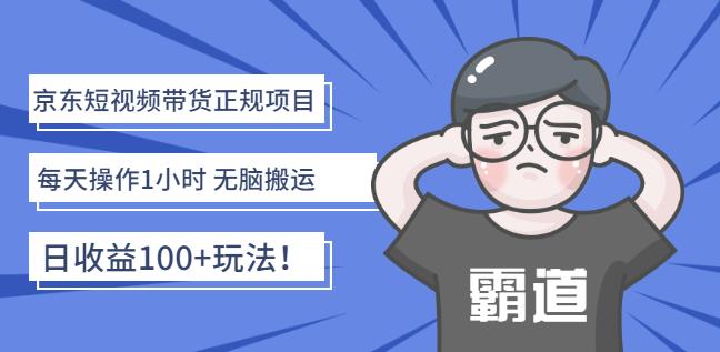 京东短视频带货正规项目：每天操作1小时无脑搬运日收益100+玩法！网创吧-网创项目资源站-副业项目-创业项目-搞钱项目网创吧