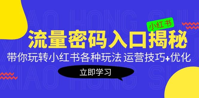 小红书流量密码入口揭秘：带你玩转小红书各种玩法 运营技巧+优化网创吧-网创项目资源站-副业项目-创业项目-搞钱项目网创吧