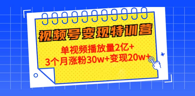 20天视频号变现特训营：单视频播放量2亿+网创吧-网创项目资源站-副业项目-创业项目-搞钱项目网创吧