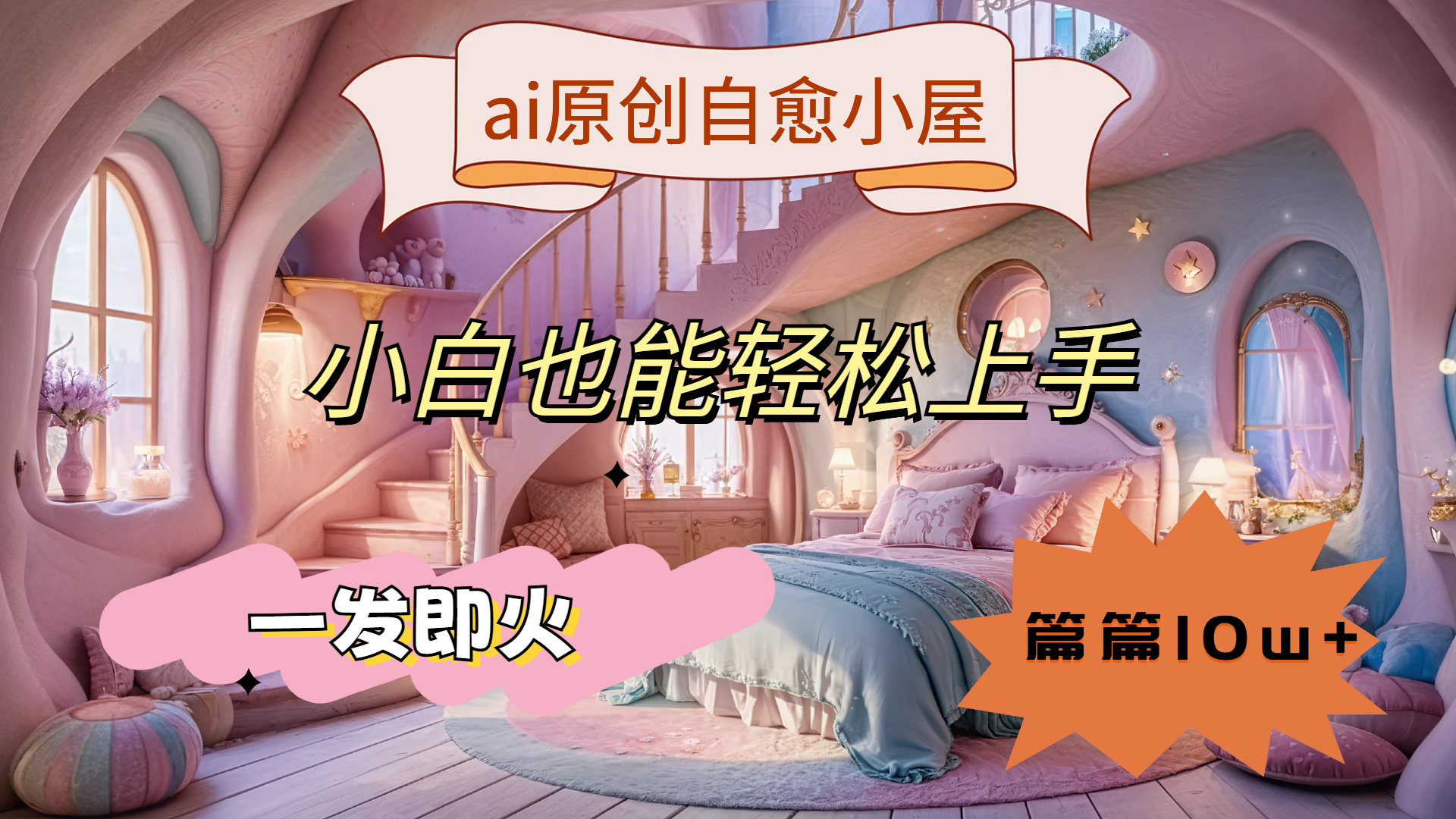 ai原创治愈小屋，小白也能轻松上手，一发即火，篇篇10w+网创吧-网创项目资源站-副业项目-创业项目-搞钱项目网创吧