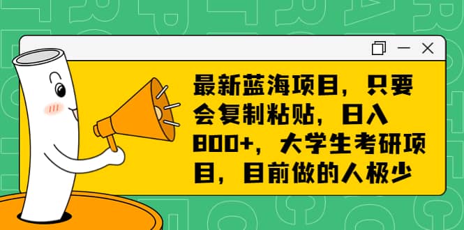 最新蓝海项目，只要会复制粘贴，日入800+，大学生考研项目，目前做的人极少网创吧-网创项目资源站-副业项目-创业项目-搞钱项目网创吧