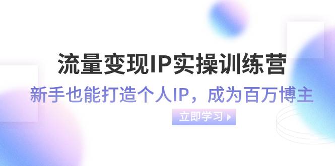 流量变现-IP实操训练营：新手也能打造个人IP，成为百万博主（46节课）网创吧-网创项目资源站-副业项目-创业项目-搞钱项目网创吧