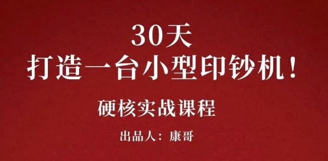 康哥30天打造一台小型印钞机：躺赚30万的项目完整复盘（视频教程）网创吧-网创项目资源站-副业项目-创业项目-搞钱项目网创吧