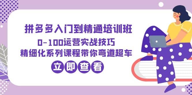 2023拼多多入门到精通培训班：0-100运营实战技巧 精细化系列课带你弯道超车网创吧-网创项目资源站-副业项目-创业项目-搞钱项目网创吧