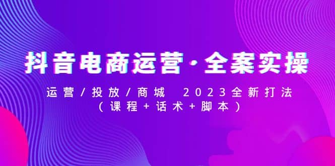 抖音电商运营·全案实操：运营/投放/商城 2023全新打法网创吧-网创项目资源站-副业项目-创业项目-搞钱项目网创吧