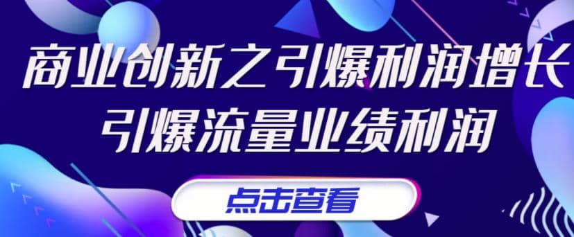 《商业创新之引爆利润增长》引爆流量业绩利润网创吧-网创项目资源站-副业项目-创业项目-搞钱项目网创吧