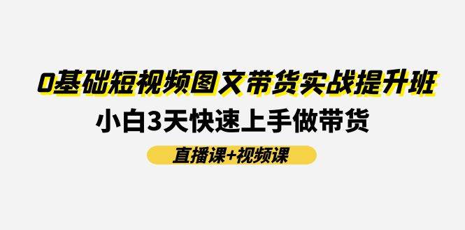 0基础短视频图文带货实战提升班(直播课+视频课)：小白3天快速上手做带货网创吧-网创项目资源站-副业项目-创业项目-搞钱项目网创吧