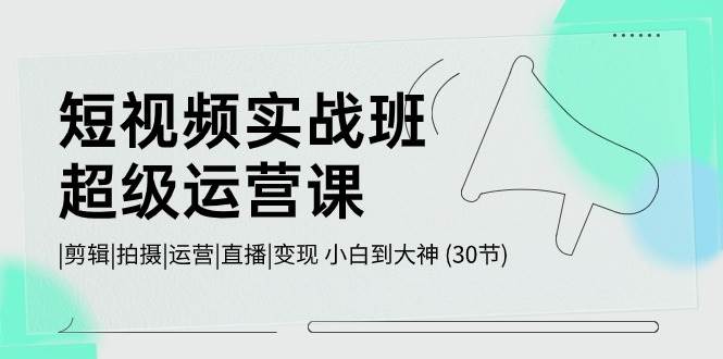 短视频实战班-超级运营课，|剪辑|拍摄|运营|直播|变现 小白到大神 (30节)网创吧-网创项目资源站-副业项目-创业项目-搞钱项目网创吧