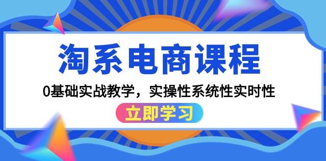 淘系电商课程，0基础实战教学，实操性系统性实时性（15节课）网创吧-网创项目资源站-副业项目-创业项目-搞钱项目网创吧