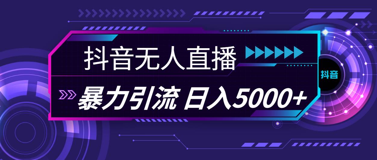 抖音无人直播，暴利引流，日入5000+网创吧-网创项目资源站-副业项目-创业项目-搞钱项目网创吧