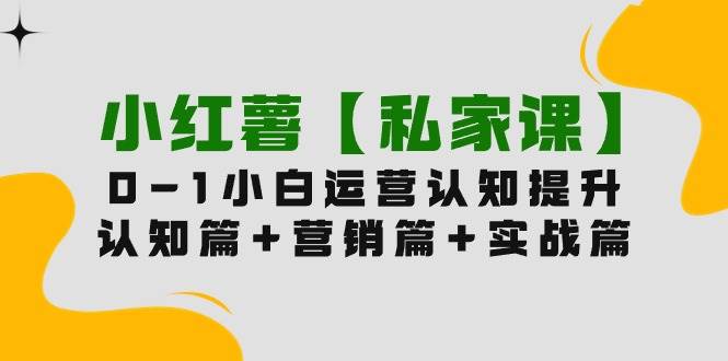 小红薯【私家课】0-1玩赚小红书内容营销，认知篇+营销篇+实战篇（11节课）网创吧-网创项目资源站-副业项目-创业项目-搞钱项目网创吧