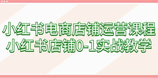 小红书电商店铺运营课程，小红书店铺0-1实战教学（60节课）网创吧-网创项目资源站-副业项目-创业项目-搞钱项目网创吧