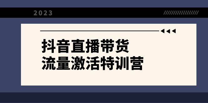 抖音直播带货-流量激活特训营，入行新手小白主播必学（21节课+资料）网创吧-网创项目资源站-副业项目-创业项目-搞钱项目网创吧